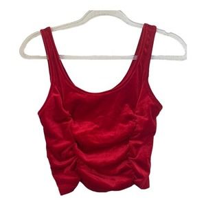 NWOT Love J Red Sleeveless Ruched Crop Top Womens‎ Sz L